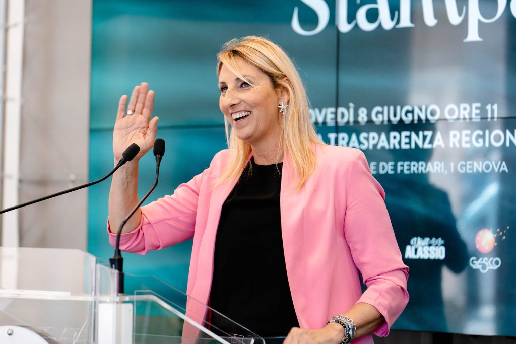 Cristina Bolla, Presidente della Genova Liguria Film Commission, alla Conferenza Stampa di LIGYES